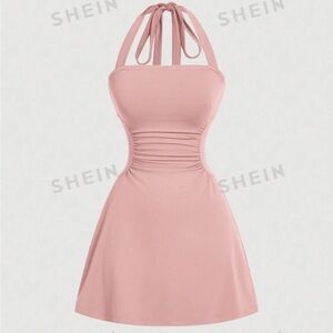 SHEIN Pink Halter Dress
